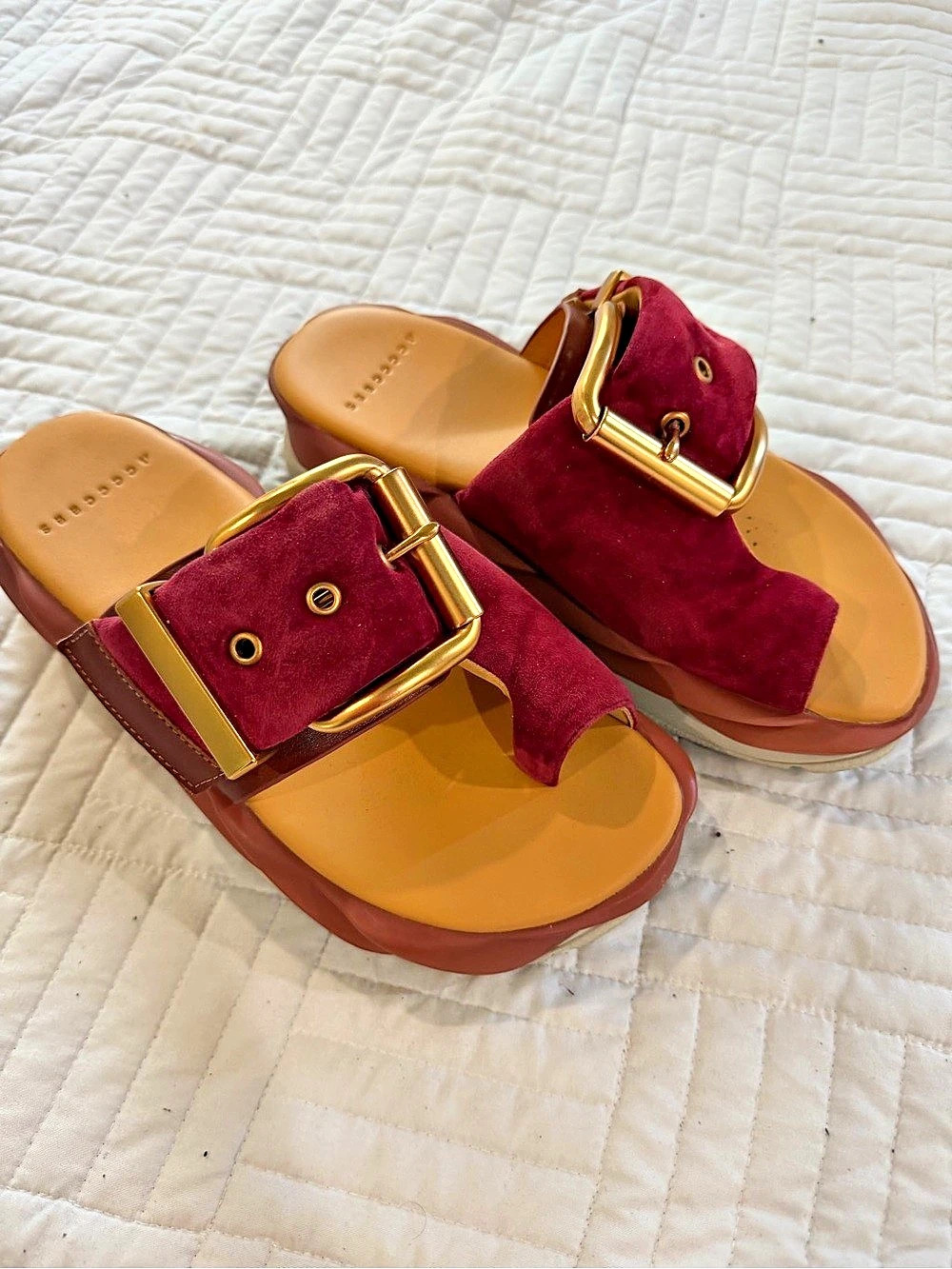 4CCCCEES Mellow Glow Platform Sandals Red & Brown EU 40